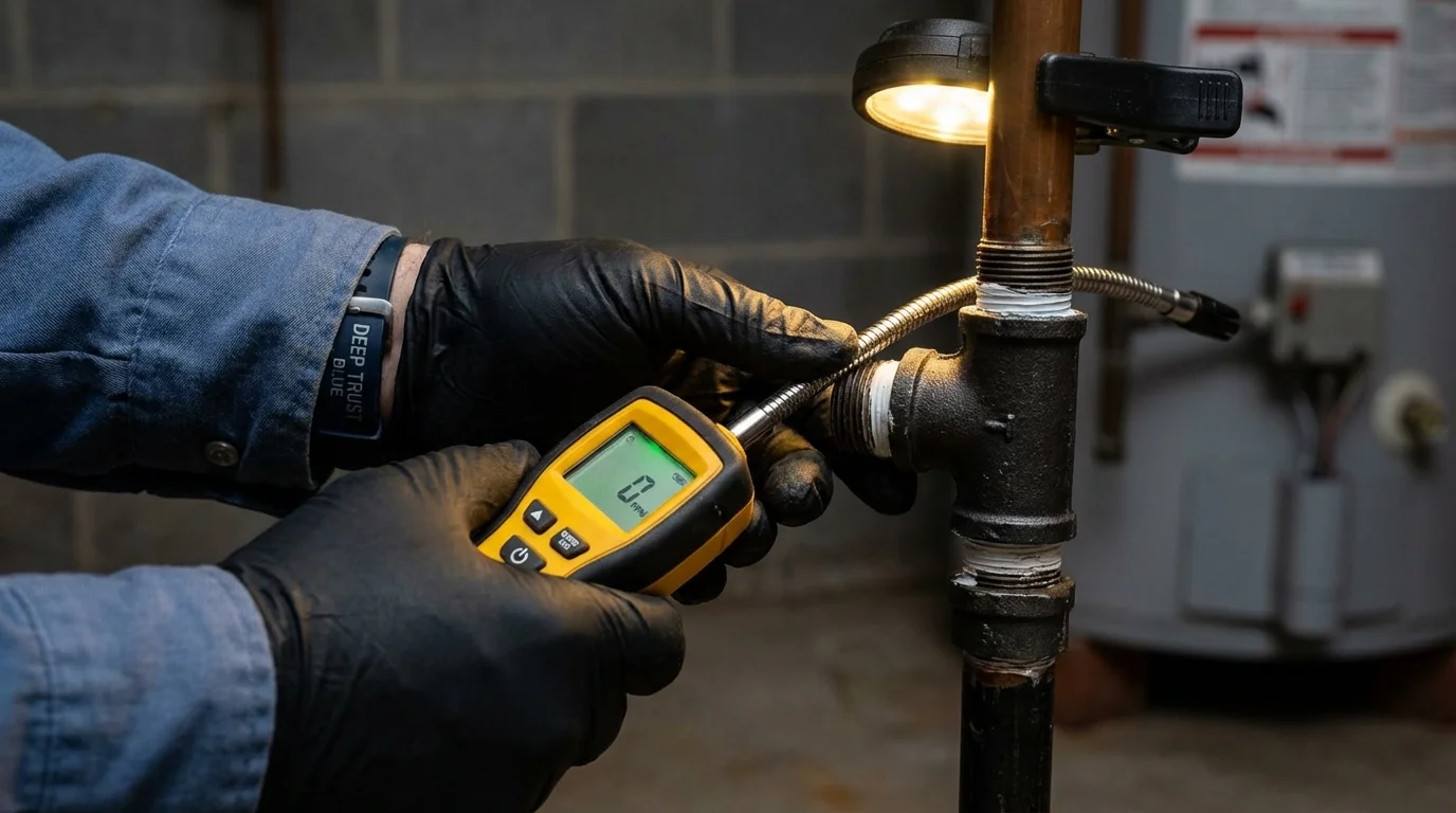 Gas leak detection with electronic sniffer by Johns Plumbing LLC in Corsicana