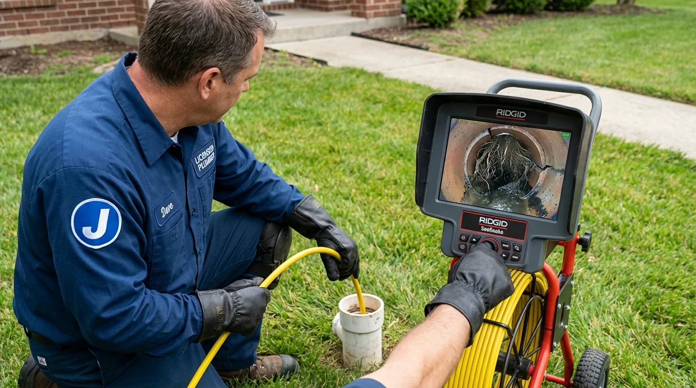 Sewer camera inspection being performed by Johns Plumbing LLC in Corsicana